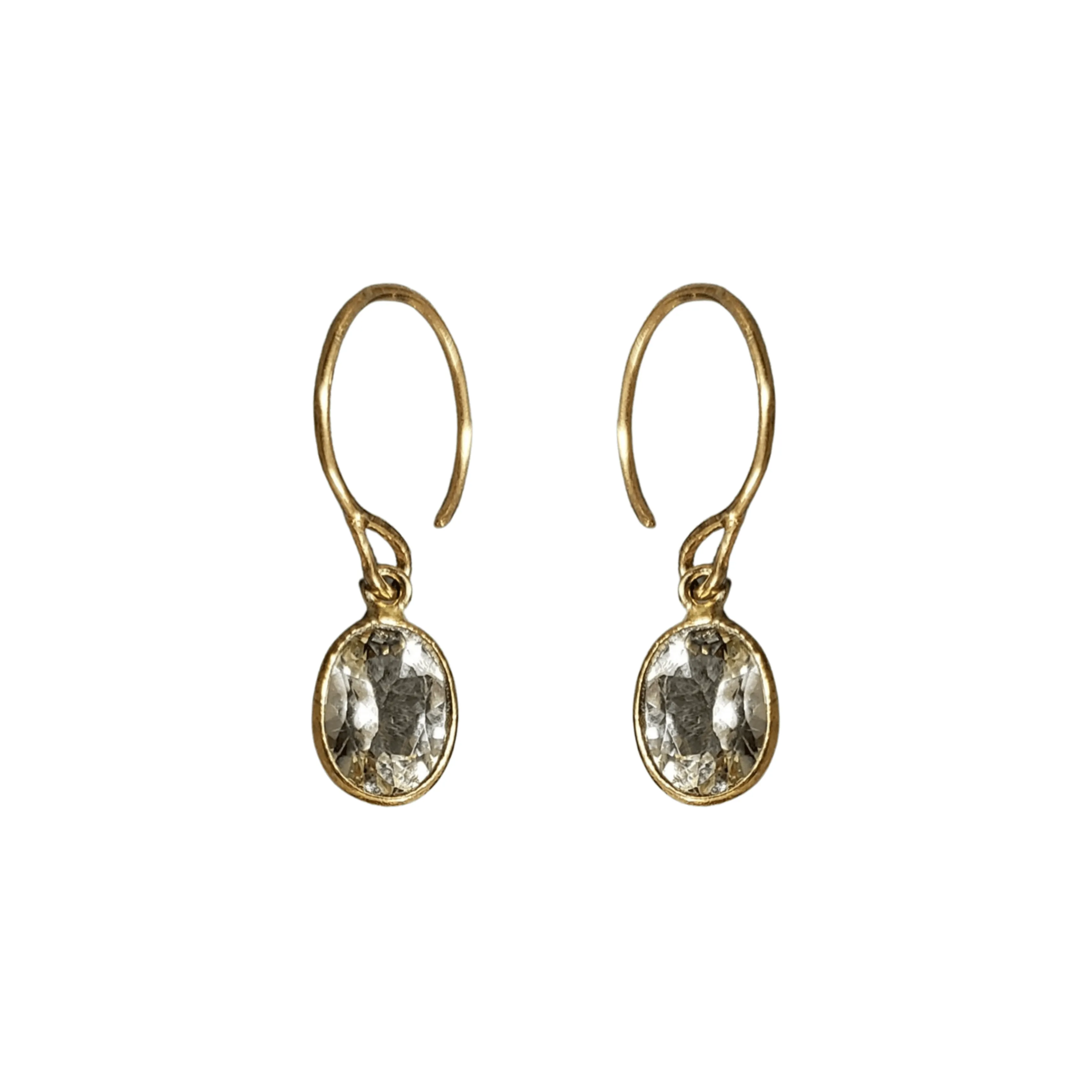 Yellow Aquamarine Earrings Gold 18k