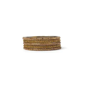 Zaida Bangle Set in Peach and Antique Gold